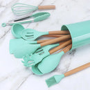 Kit de Colher de Silicone para Cozinha, BPA Antiferrugem