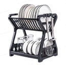 Dish Drainer Double Layer Bench Kitchen Dishes Holder Cage Chopsticks Drainer Practical Storage Organizer