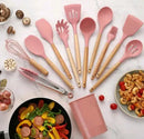 Kit de Colher de Silicone para Cozinha, BPA Antiferrugem