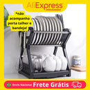 Dish Drainer Double Layer Bench Kitchen Dishes Holder Cage Chopsticks Drainer Practical Storage Organizer