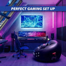 Gaming Inflatable Lazy Sofa Chair PVC Flocking Foldable Backrest Chair Bedroom Sofa with Slip-on Lunch Lounge Chair Set