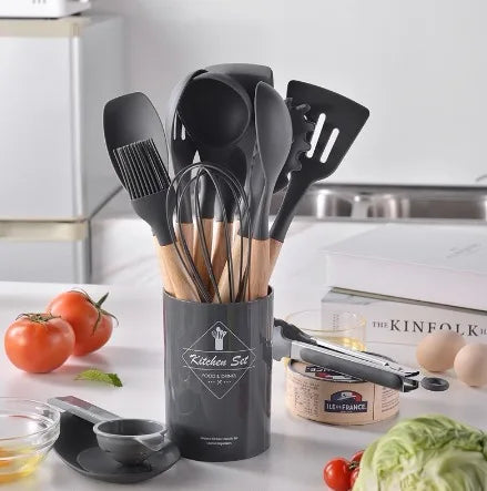 Kit de Colher de Silicone para Cozinha, BPA Antiferrugem