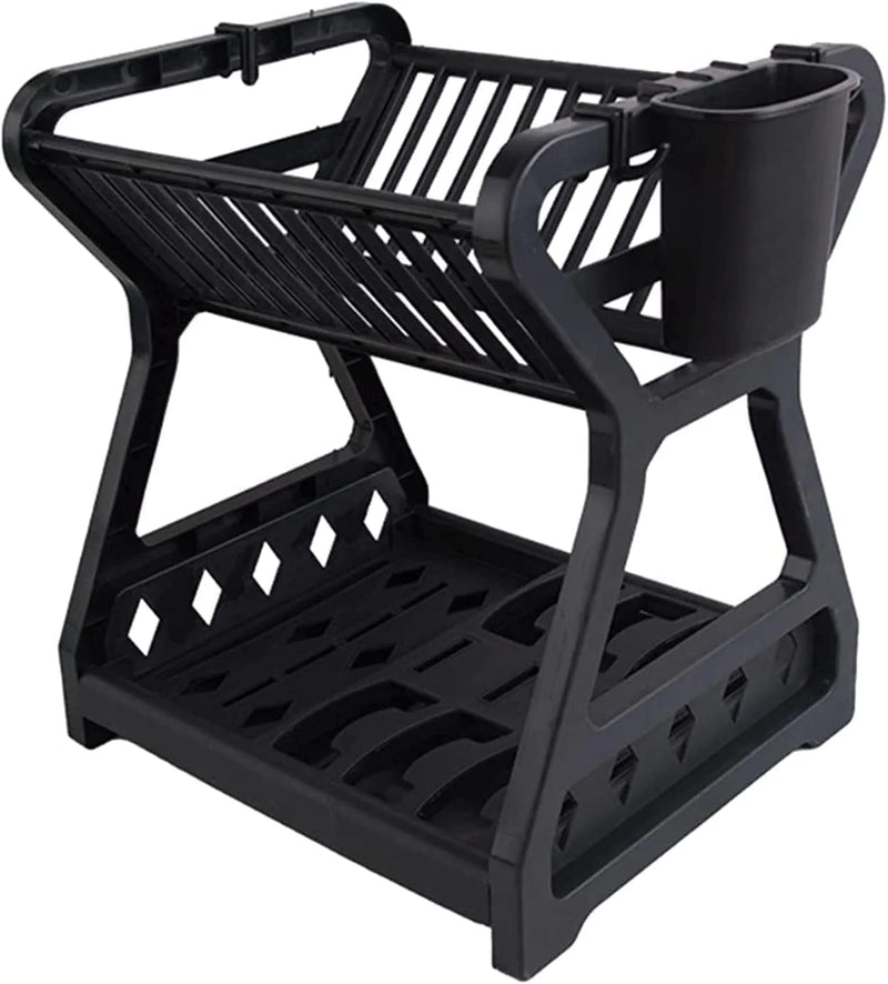 Dish Drainer Double Layer Bench Kitchen Dishes Holder Cage Chopsticks Drainer Practical Storage Organizer