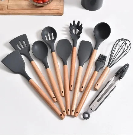Kit de Colher de Silicone para Cozinha, BPA Antiferrugem