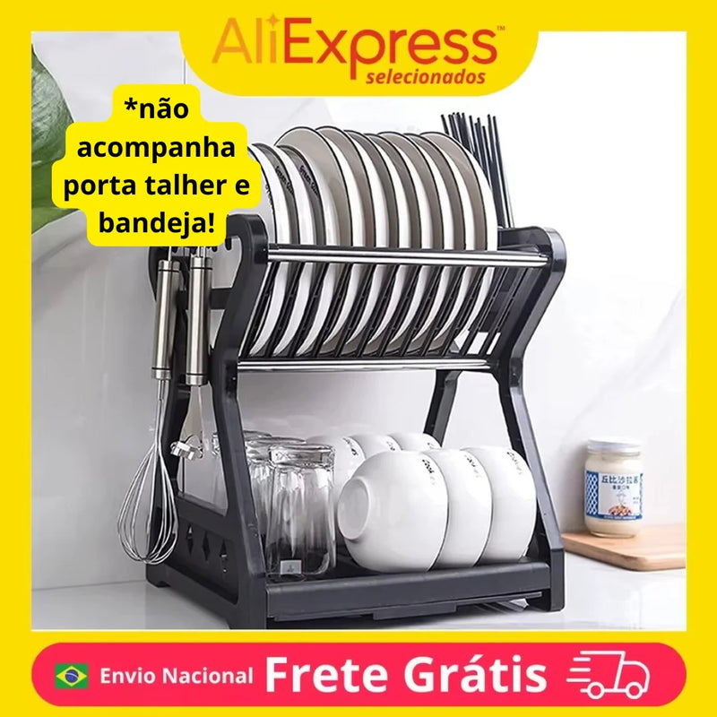 Dish Drainer Double Layer Bench Kitchen Dishes Holder Cage Chopsticks Drainer Practical Storage Organizer