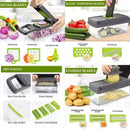 Vegetable Cutter Multifunctional Kitchen Tool, 5-in-1 Food Chopper for Tomato Carrot Cheese Onion, Handheld Slicer Dicer Grater