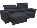 4 Places Reclining Retractable Sofa Suede Hannover
