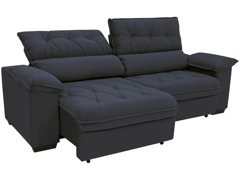 4 Places Reclining Retractable Sofa Suede Hannover