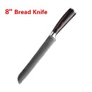 Laser Damascus Kitchen Knife Cleaver Meat Fruit Bread Knife Barbecue Boning Knife Cut Chicken Convenient Scissors Kitchen Knives