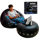 Gaming Inflatable Lazy Sofa Chair PVC Flocking Foldable Backrest Chair Bedroom Sofa with Slip-on Lunch Lounge Chair Set