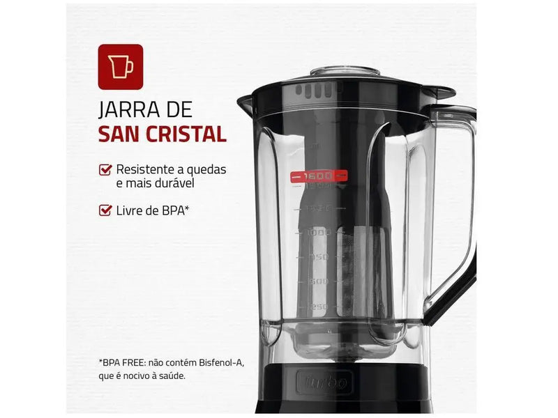 L-99 FB Preto Mondial Turbo Power Blender com 3 Velocidades Filtro 550W - 110V