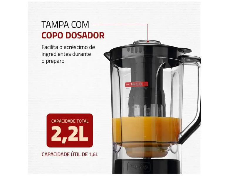 L-99 FB Preto Mondial Turbo Power Blender com 3 Velocidades Filtro 550W - 110V