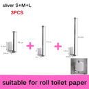 Stainless Steel Paper Towel Holder Self Adhesive Toilet Roll Paper Holder No Punching Kitchen Bathroom Lengthen Storage Rack