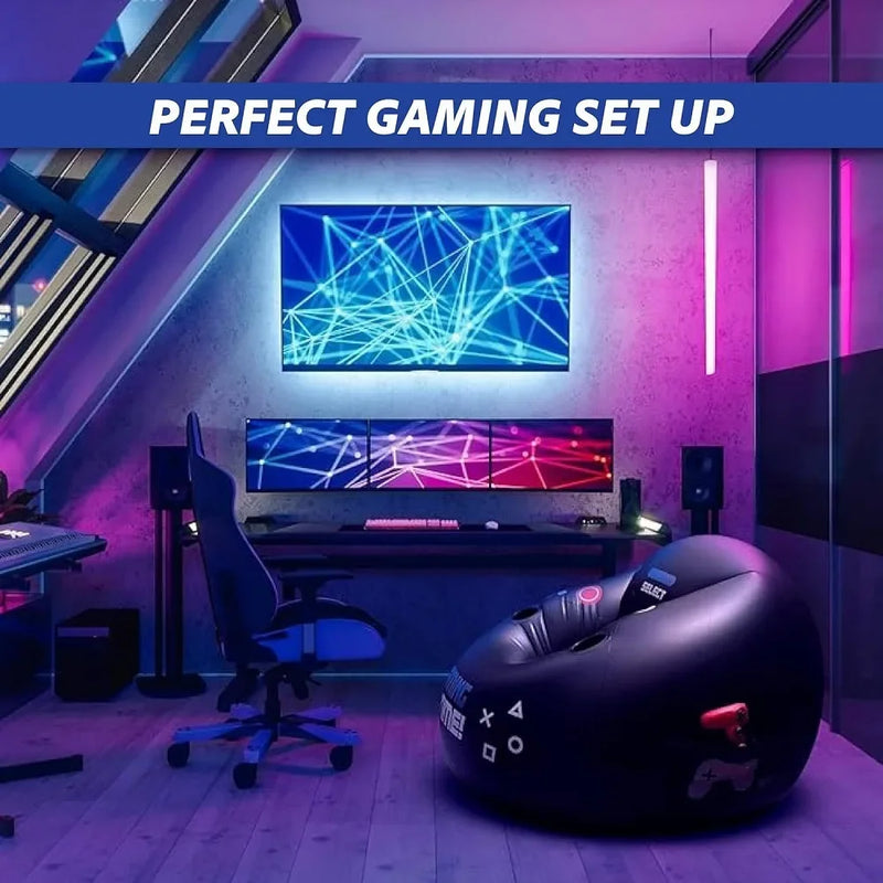 Gaming Inflatable Lazy Sofa Chair PVC Flocking Foldable Backrest Chair Bedroom Sofa with Slip-on Lunch Lounge Chair Set