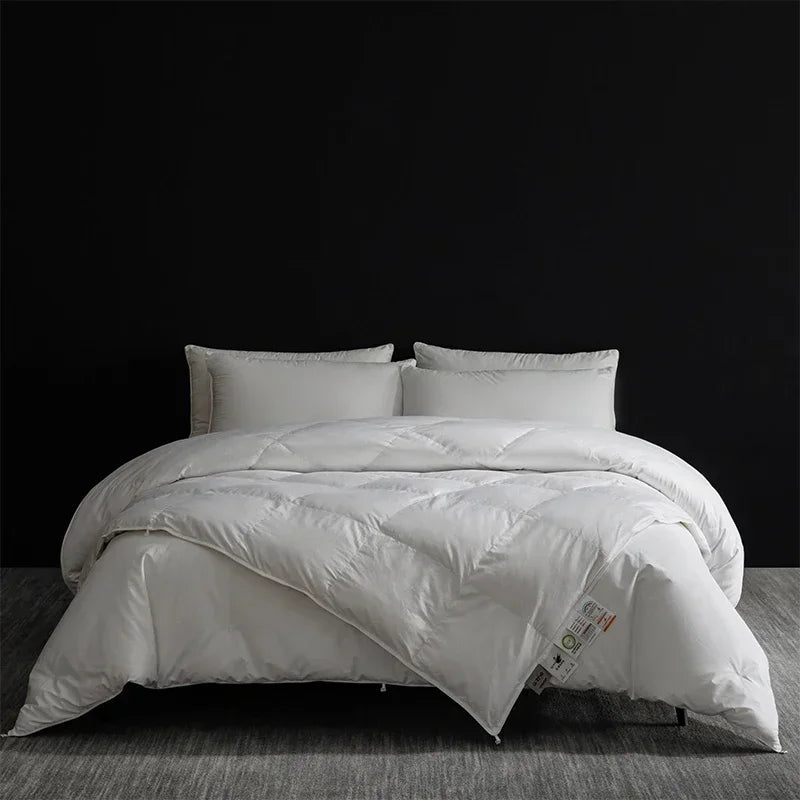 Hot Sale Dual Layer Comforter: 950FP Goose Down + 100% Silk Duvet, Connectable, Free Shipping